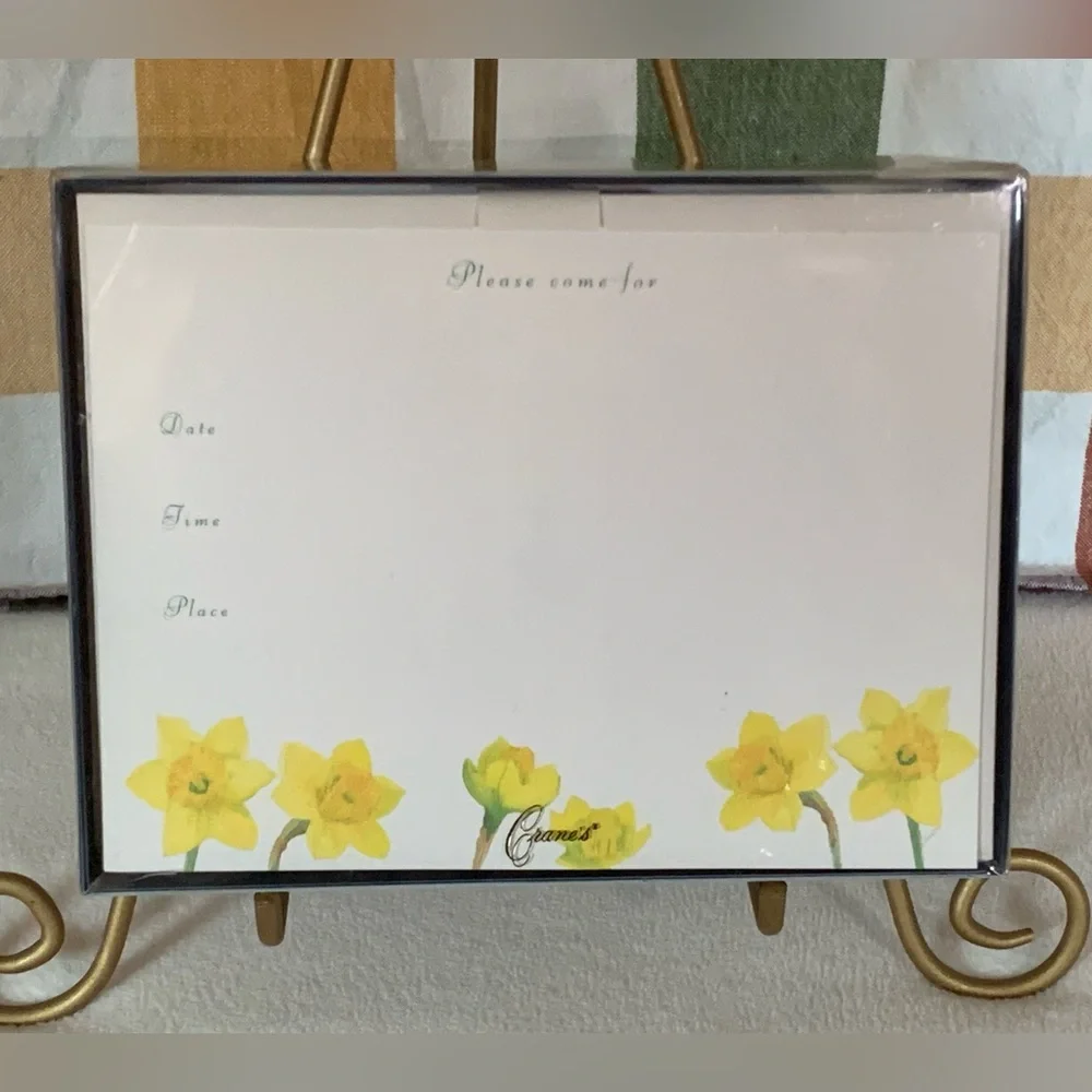 NOS CRANE’S DAFFODIL DESIGN FILL-IN INVITATIONS w/ ENVELOPES